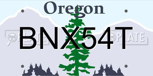 BNX54T Oregon License Plate