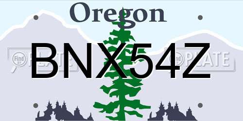 BNX54Z Oregon License Plate