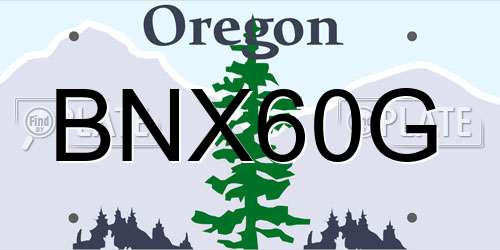 BNX60G Oregon License Plate