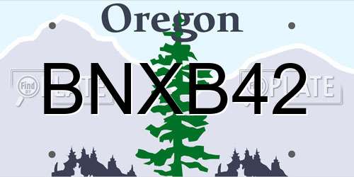 BNXB42 Oregon License Plate
