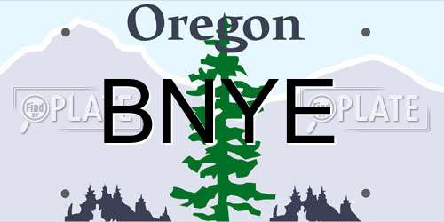 BNYE Oregon License Plate
