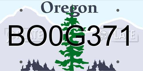 BO0G371 Oregon License Plate