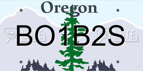 BO1B2S Oregon License Plate