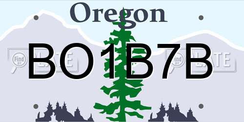 BO1B7B Oregon License Plate