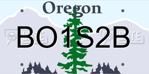 BO1S2B Oregon License Plate