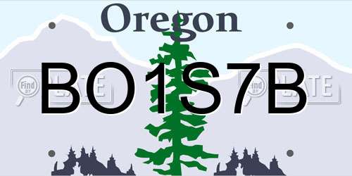 BO1S7B Oregon License Plate
