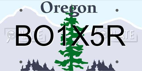BO1X5R Oregon License Plate