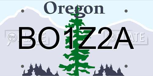 BO1Z2A Oregon License Plate