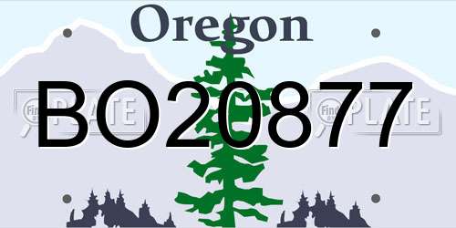 BO20877 Oregon License Plate