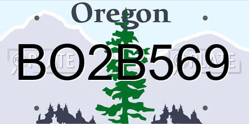 BO2B569 Oregon License Plate