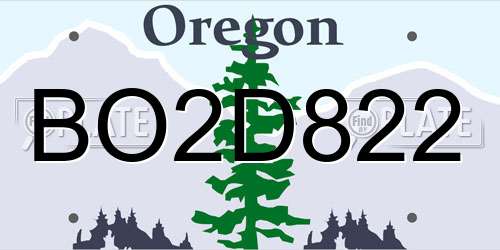 BO2D822 Oregon License Plate
