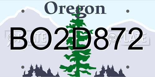BO2D872 Oregon License Plate