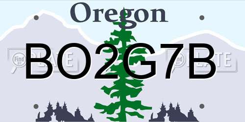 BO2G7B Oregon License Plate