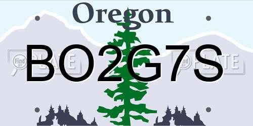 BO2G7S Oregon License Plate