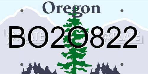 BO2O822 Oregon License Plate