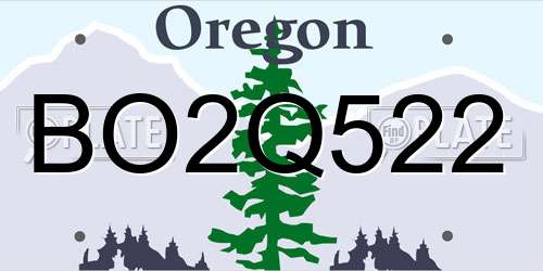 BO2Q522 Oregon License Plate