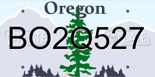 BO2Q527 Oregon License Plate