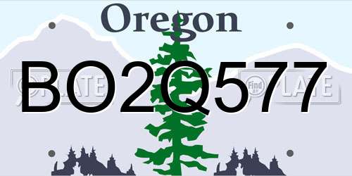 BO2Q577 Oregon License Plate