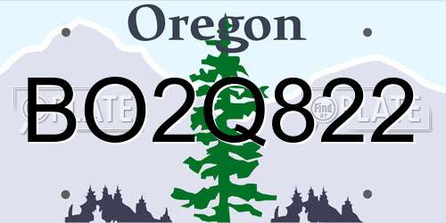 BO2Q822 Oregon License Plate