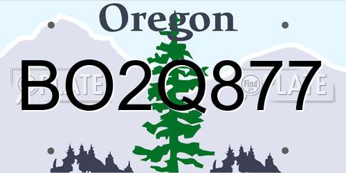 BO2Q877 Oregon License Plate