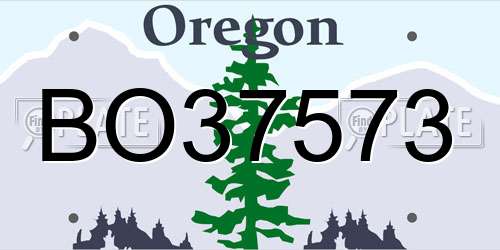 BO37573 Oregon License Plate