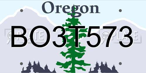 BO3T573 Oregon License Plate