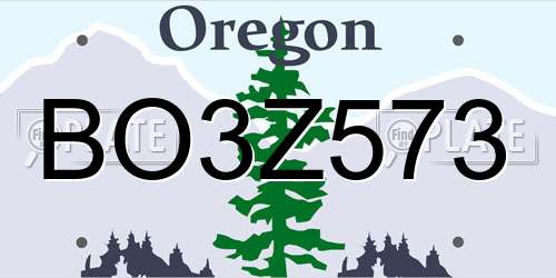 BO3Z573 Oregon License Plate