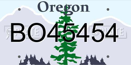 BO45454 Oregon License Plate
