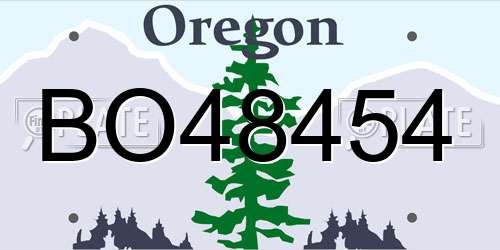 BO48454 Oregon License Plate