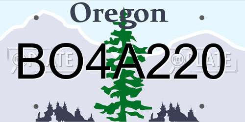 BO4A220 Oregon License Plate