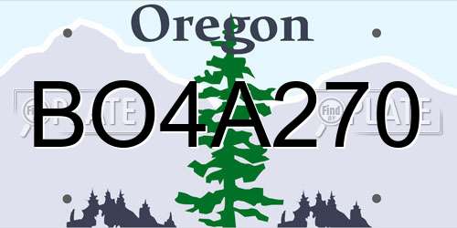 BO4A270 Oregon License Plate