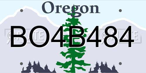 BO4B484 Oregon License Plate