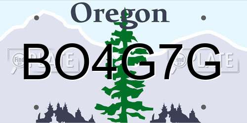 BO4G7G Oregon License Plate