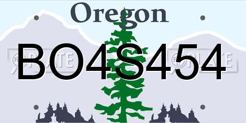 BO4S454 Oregon License Plate