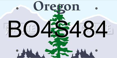 BO4S484 Oregon License Plate