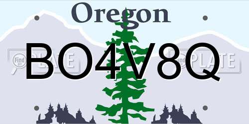 BO4V8Q Oregon License Plate