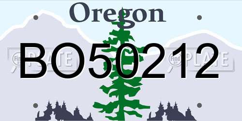 BO50212 Oregon License Plate