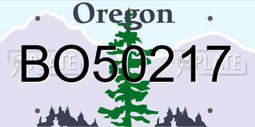 BO50217 Oregon License Plate