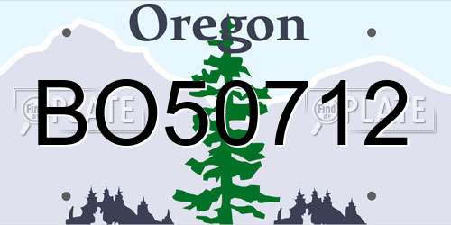 BO50712 Oregon License Plate