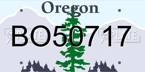 BO50717 Oregon License Plate