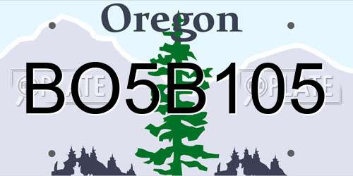 BO5B105 Oregon License Plate