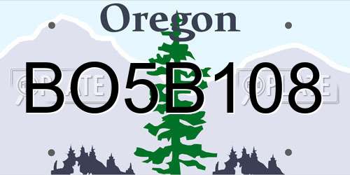 BO5B108 Oregon License Plate