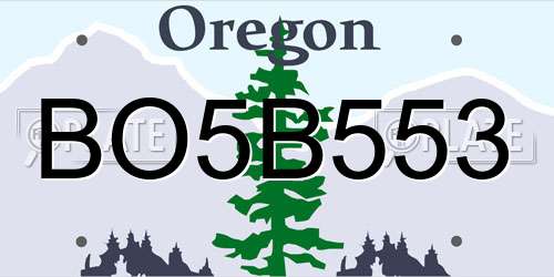 BO5B553 Oregon License Plate