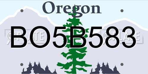 BO5B583 Oregon License Plate