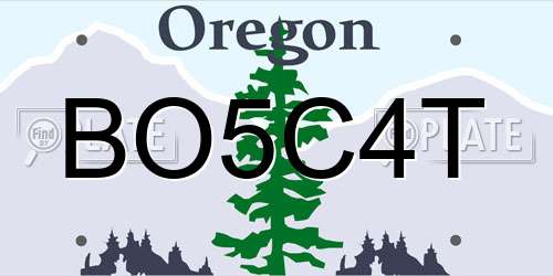 BO5C4T Oregon License Plate