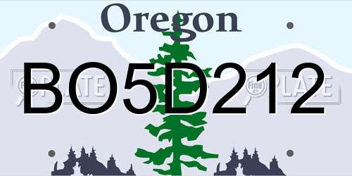 BO5D212 Oregon License Plate