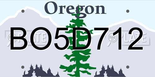 BO5D712 Oregon License Plate