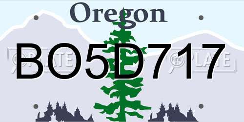 BO5D717 Oregon License Plate