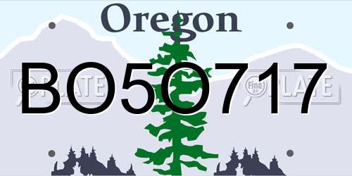 BO5O717 Oregon License Plate