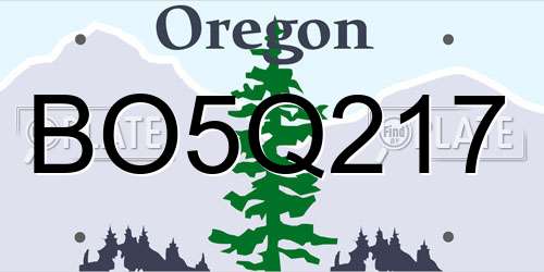 BO5Q217 Oregon License Plate